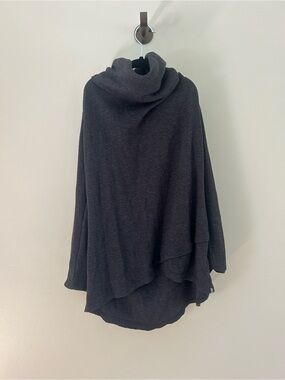Eddie Bauer Charcoal Gray Cowl Neck waffle knit tunic